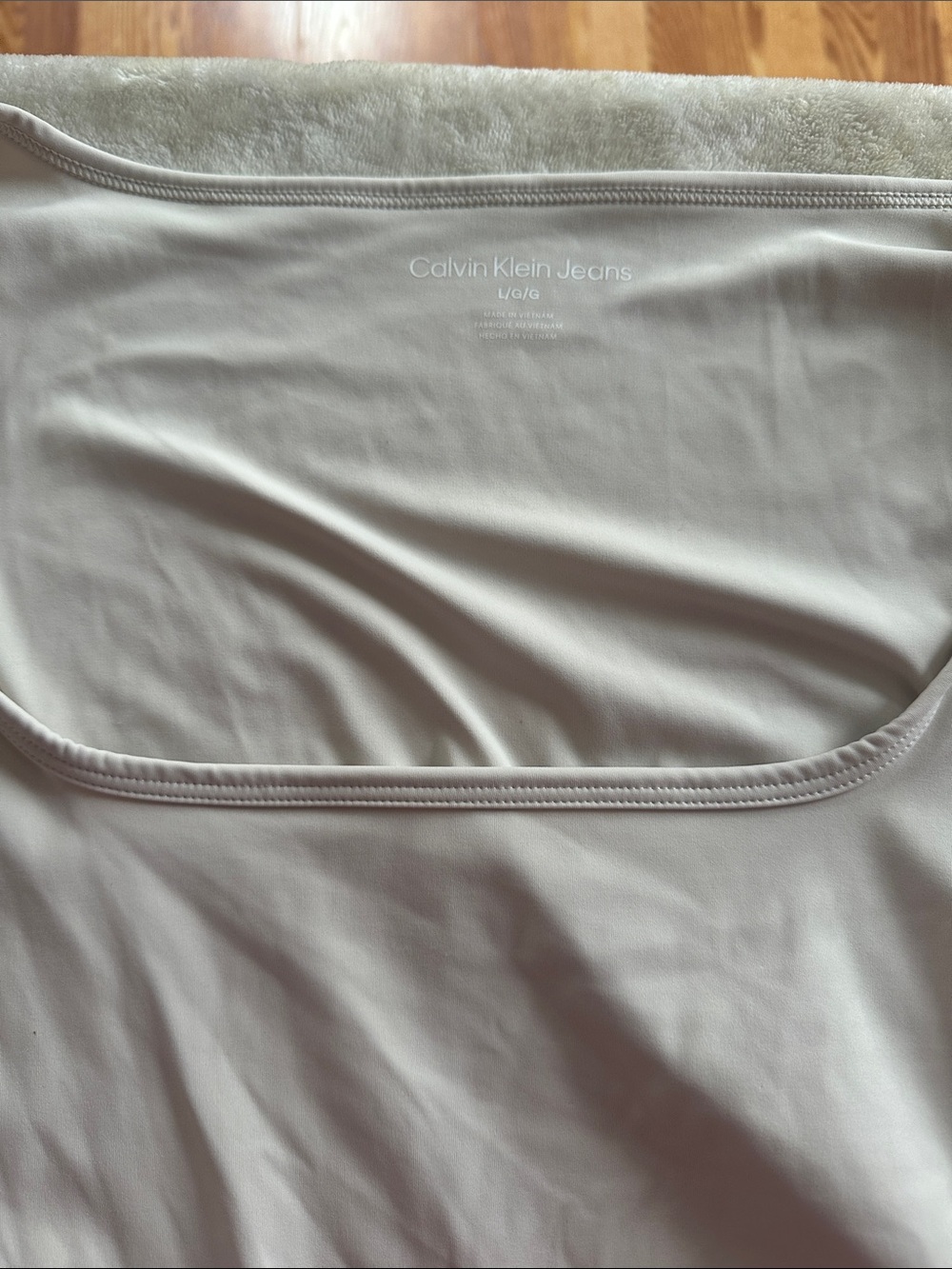 Calvin Klein Jeans Light White Scoop Neck Tank Top
